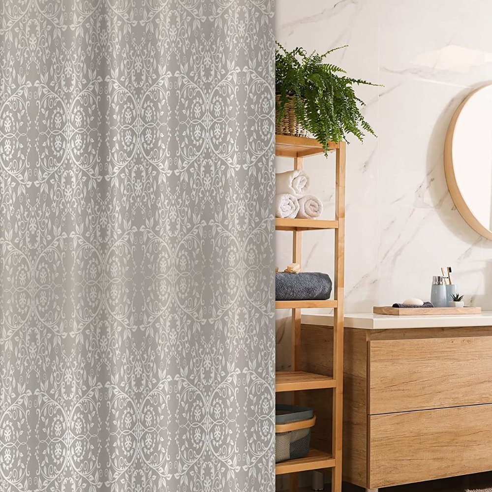 Ambesonne GREY VICTORIAN LACE Shower Curtain, STALL SIZE: 36” w x 72” l
